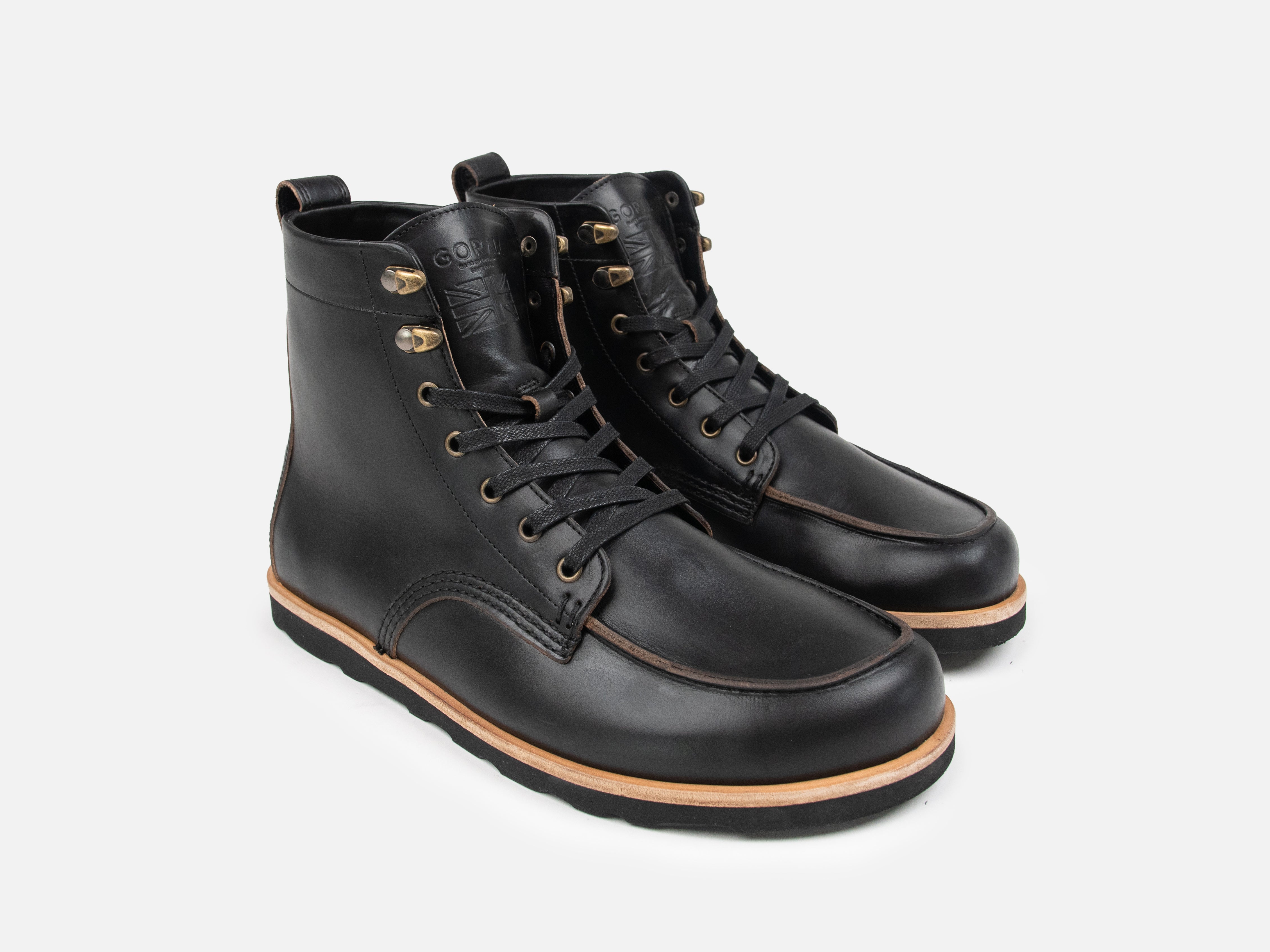 Barefoot Apron Boot - Black Horween Chromexcel Leather - GORAL 