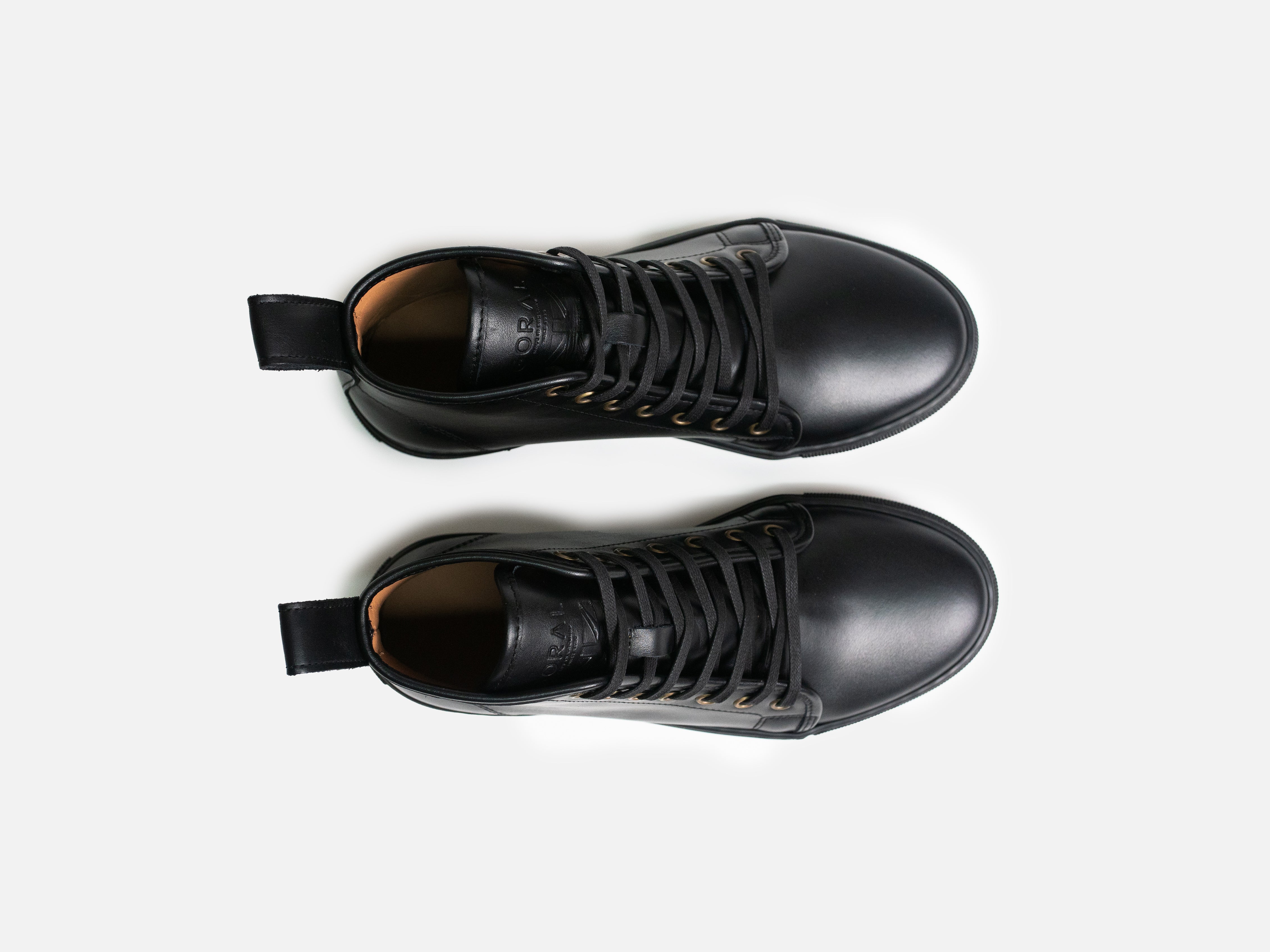 EYAM High Top Sneaker - Calfskin Nappa Black (Womens) - GORAL 