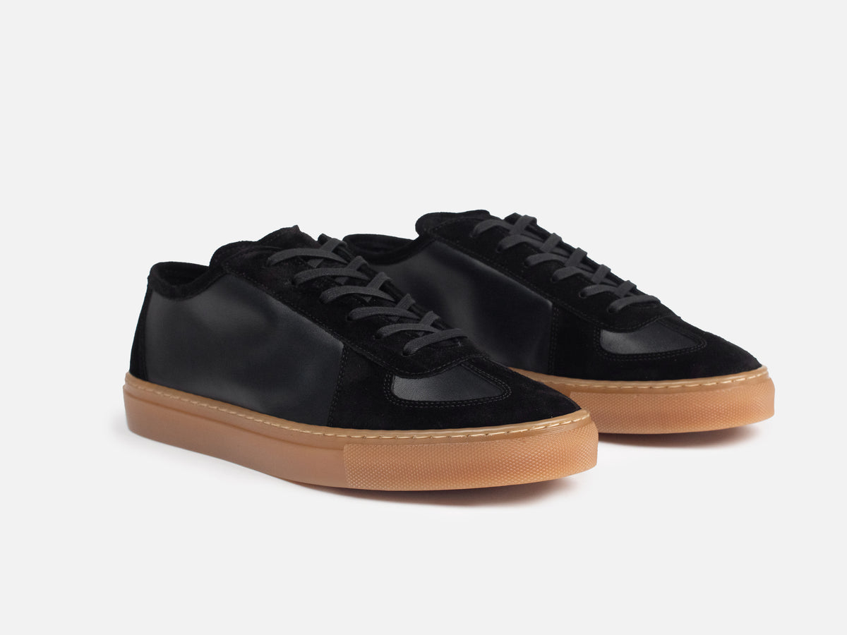 ROMA Sneakers - Calfskin Nappa & Suede Black Leather