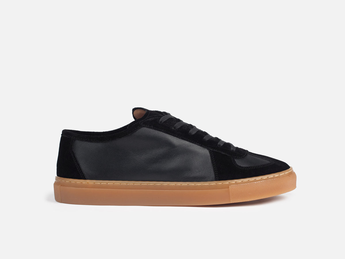 ROMA Sneakers - Calfskin Nappa & Suede Black Leather
