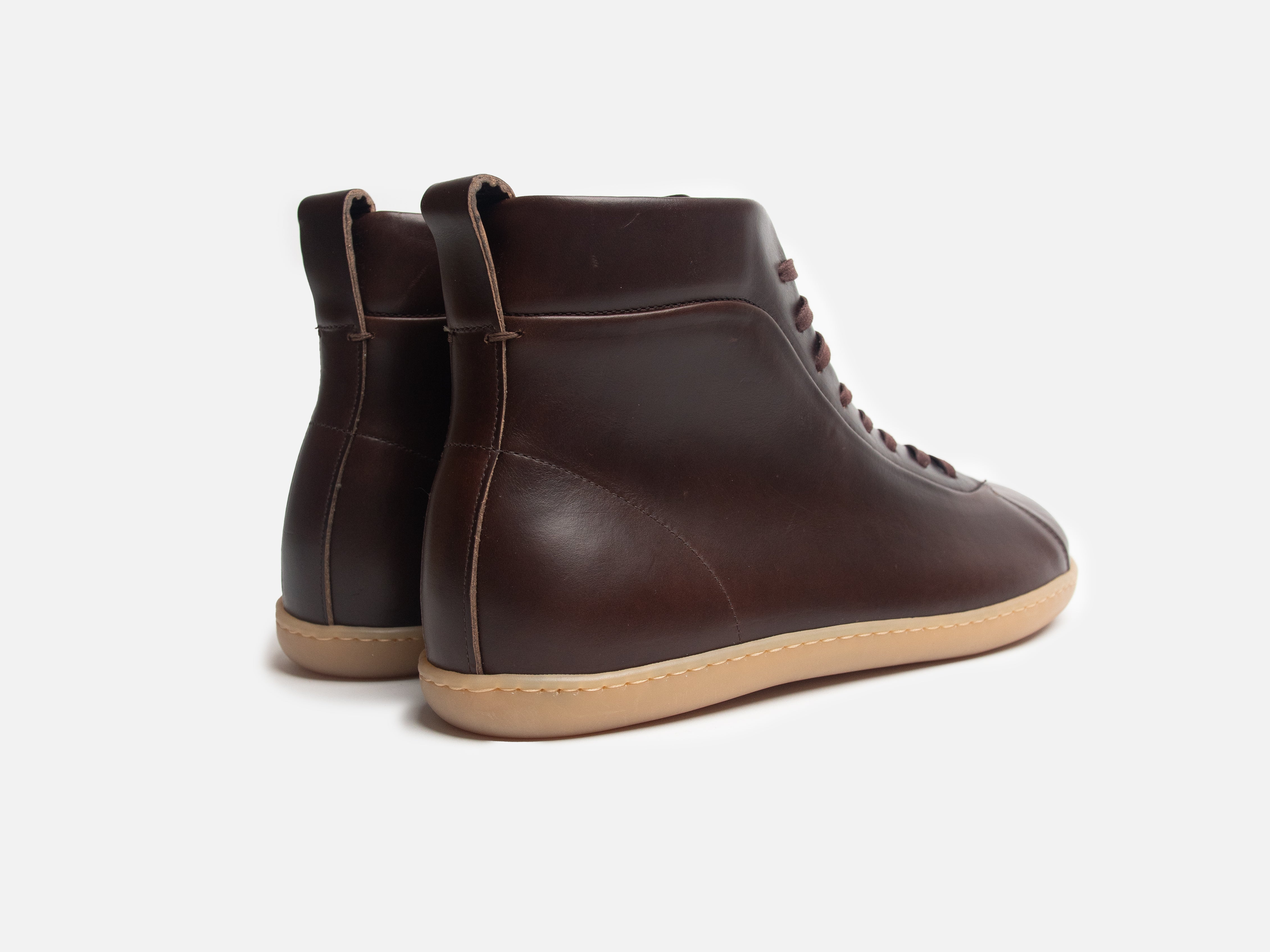 Rose Anvil X GORAL SMUGS Barefoot High Top Horween Dark Brown Leather Sneaker PRE-ORDER - GORAL 