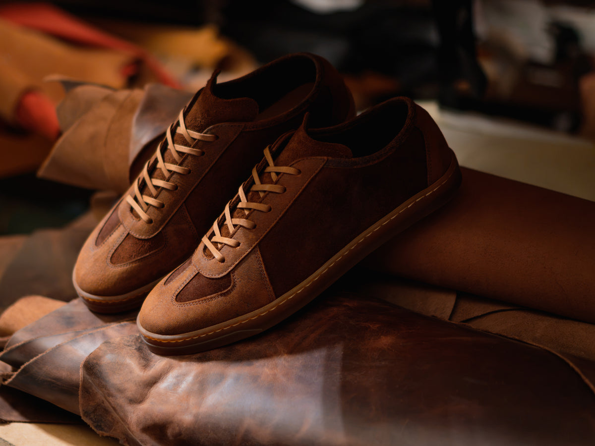 ROMA Division Road x GORAL Sneakers - Charles F Stead Waxed Kudu Snuff Leather