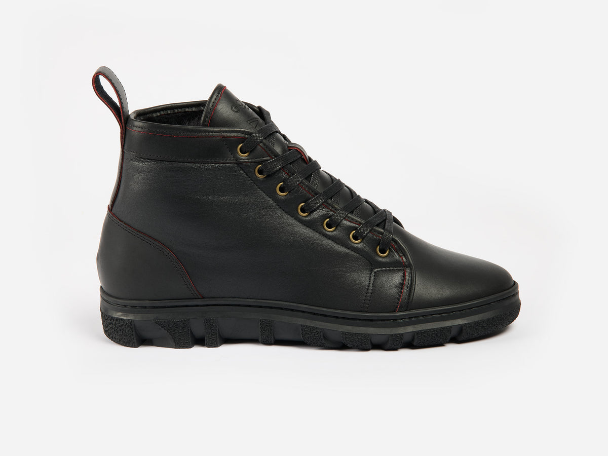 Rose Anvil x GORAL MUGGS 2.0 High Top Shearling Sneakers - Blood Core Leather Vibram Sole PRE-ORDER