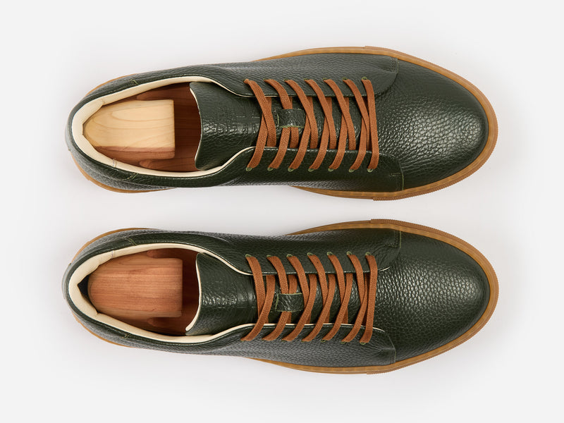 The Mellor II Sneaker - Mastrotto Adria Green Leather - Ready To Ship
