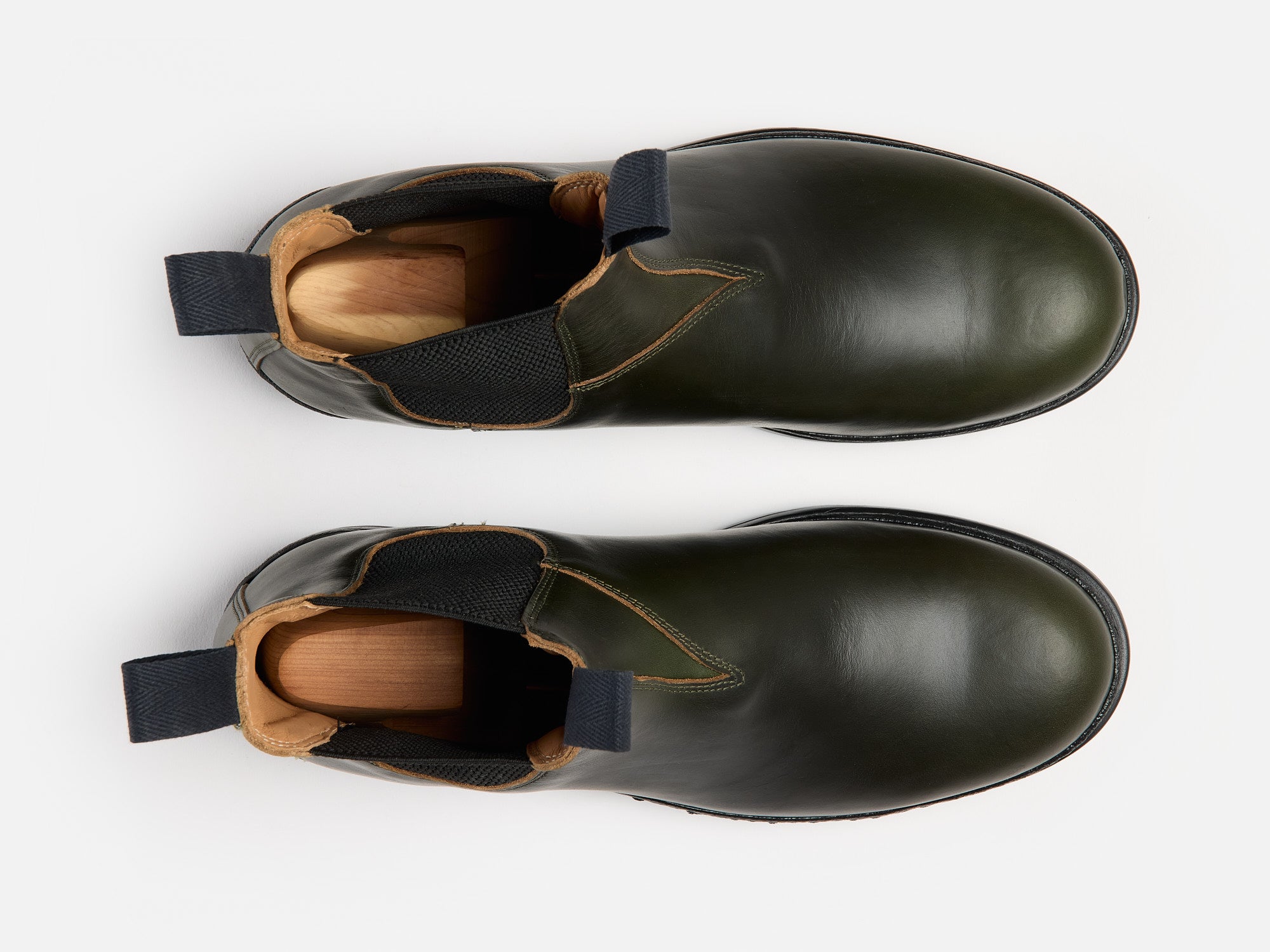 The Baslow Chelsea Boot - Horween Chromexcel Forest Green Leather - GORAL 