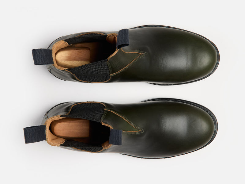 The Baslow Chelsea Boot - Horween Chromexcel Forest Green Leather