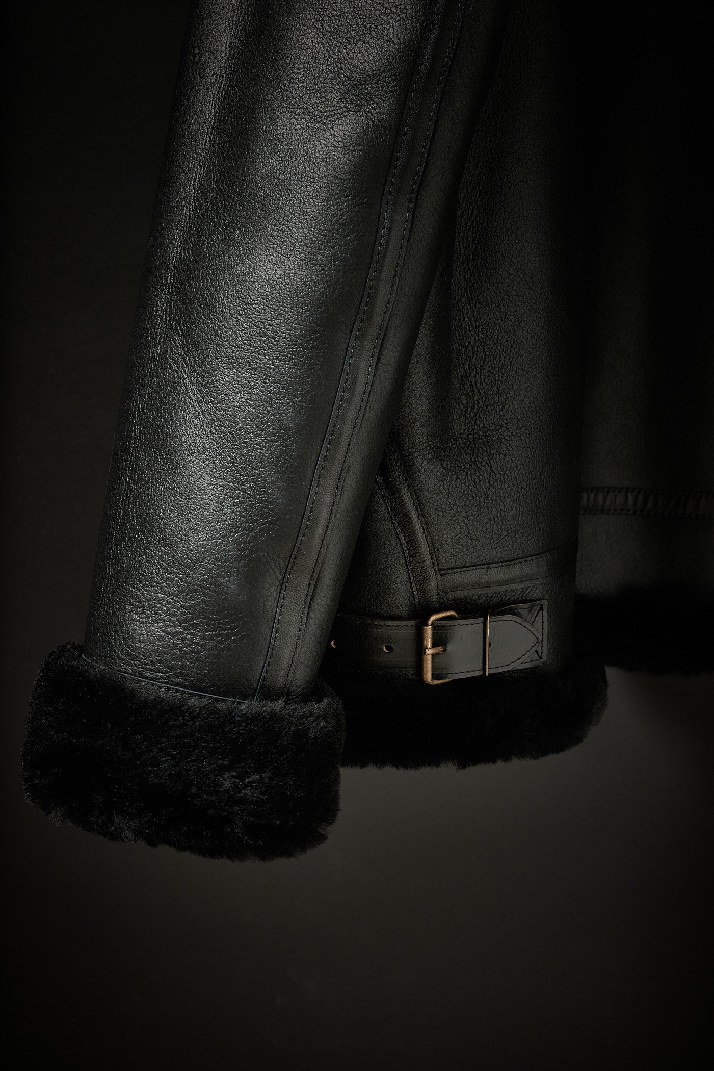 Rose Anvil X GORAL Shearling Aviator Jacket Horween Chromexcel Leather Black PRE ORDER