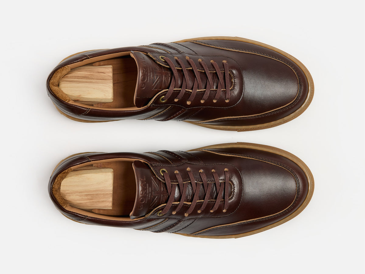 Chocolate brown burnish embossed lace up-12/45 Levi main image 3