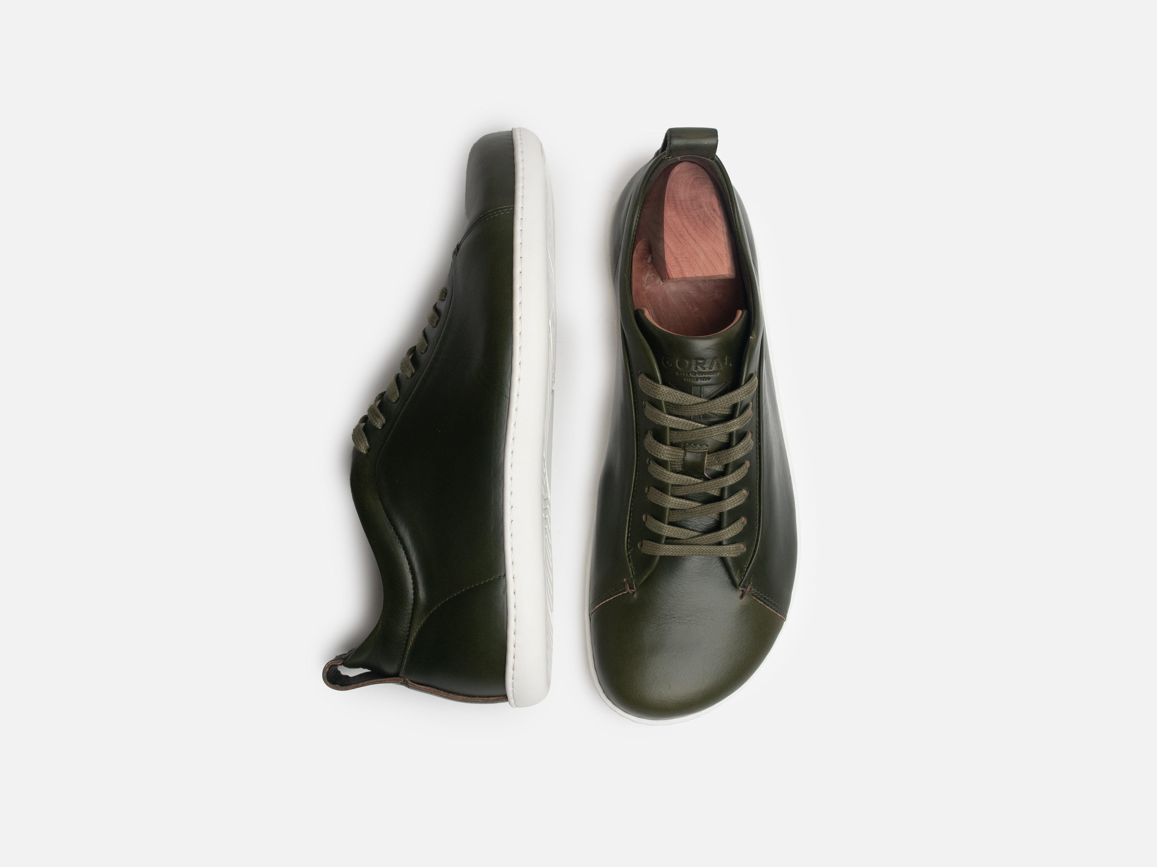 Rose Anvil X GORAL SMUGS Barefoot Low Top Horween Forest Green Leather Sneaker PRE-ORDER - GORAL 