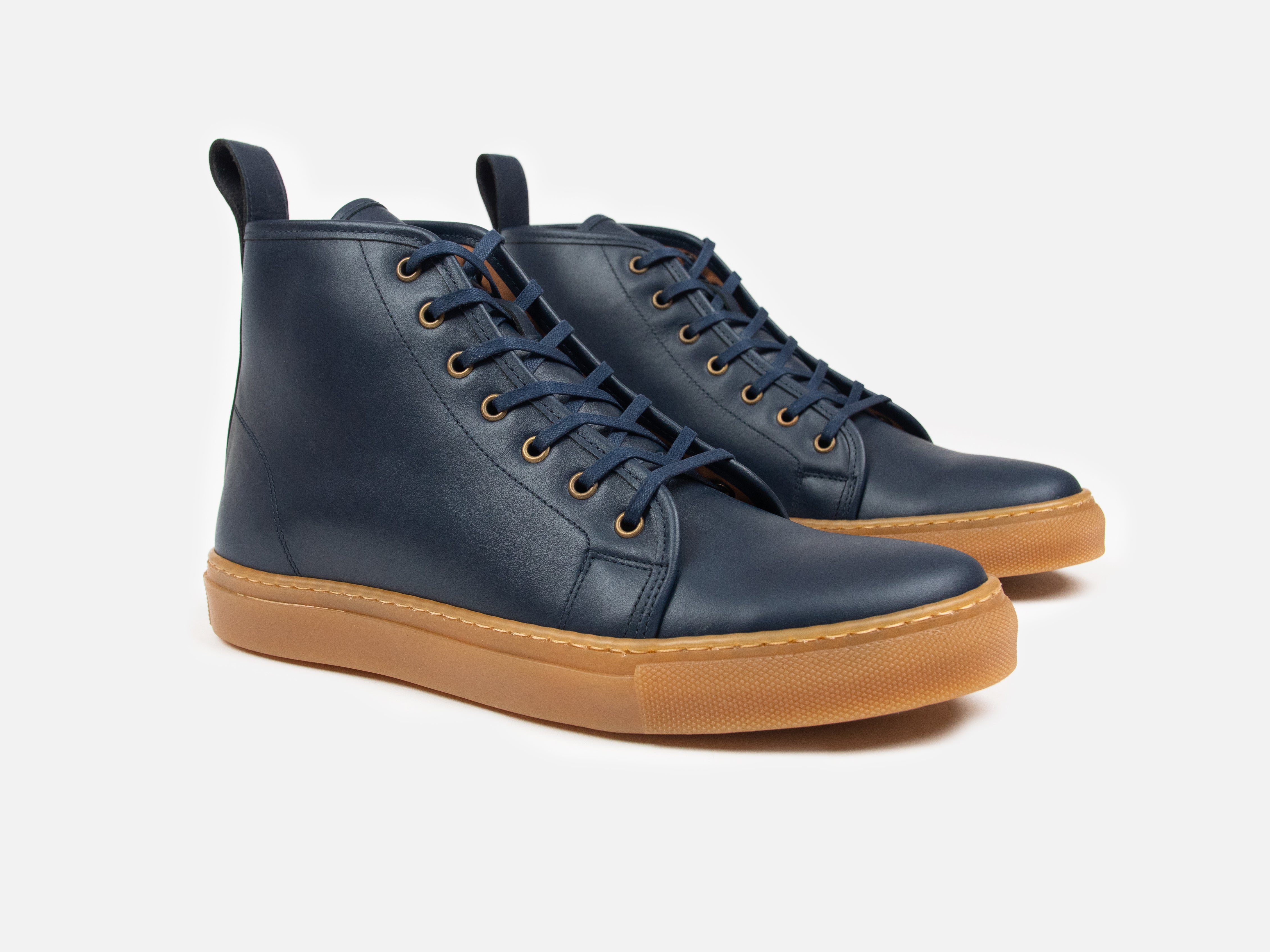 Rose Anvil X GORAL SMUGS High Top Sneaker 2.0 - Calfskin Nappa Navy Leather PRE-ORDER - GORAL 