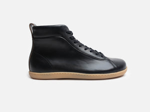 WALKLEY Barefoot High Top Horween Black Leather Sneaker