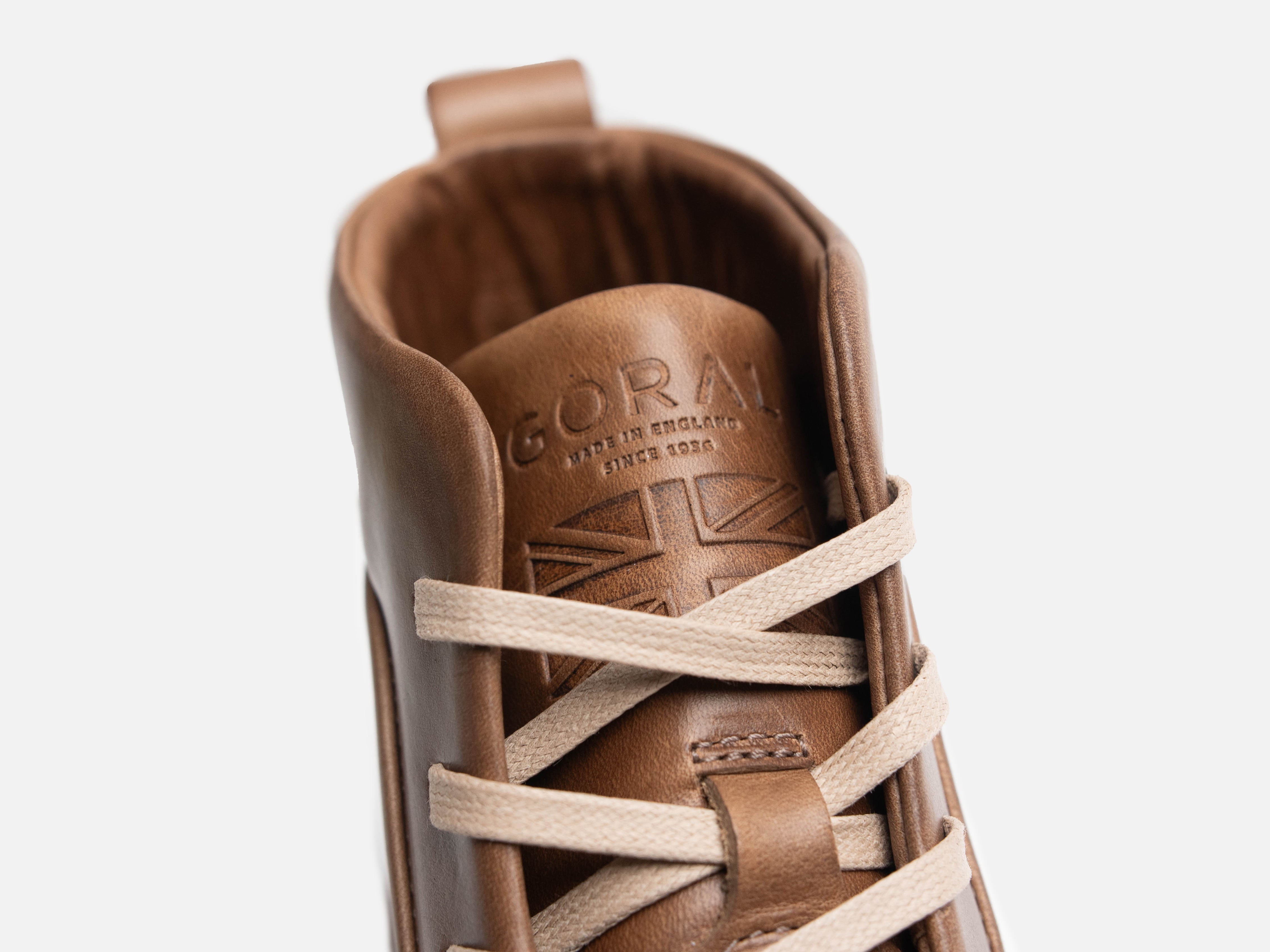 Rose Anvil X GORAL SMUGS Barefoot High Top Horween Natural Leather Sneaker PRE-ORDER - GORAL 