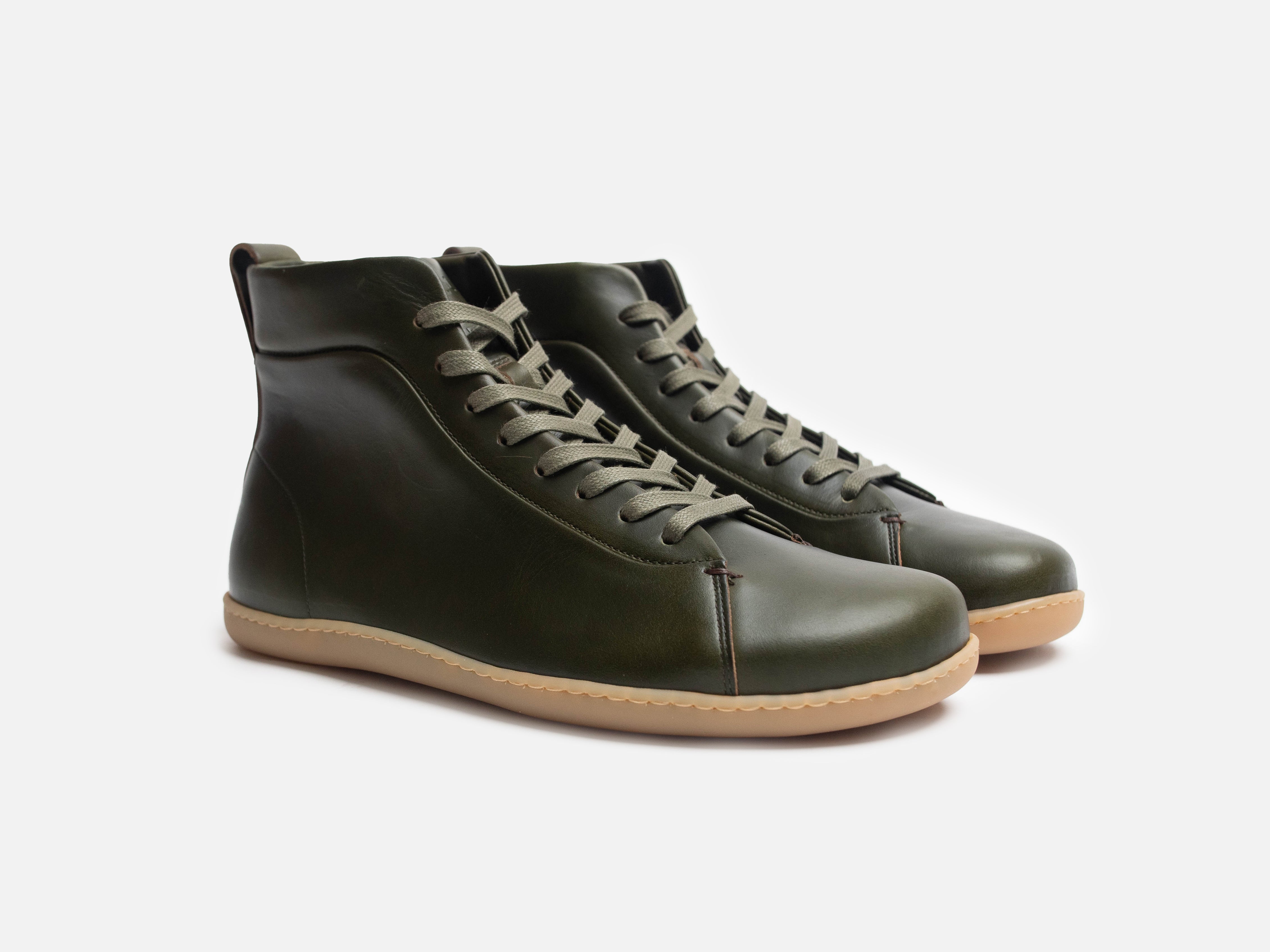 Rose Anvil X GORAL SMUGS Barefoot High Top Horween Forest Green Leather Sneaker PRE-ORDER - GORAL 
