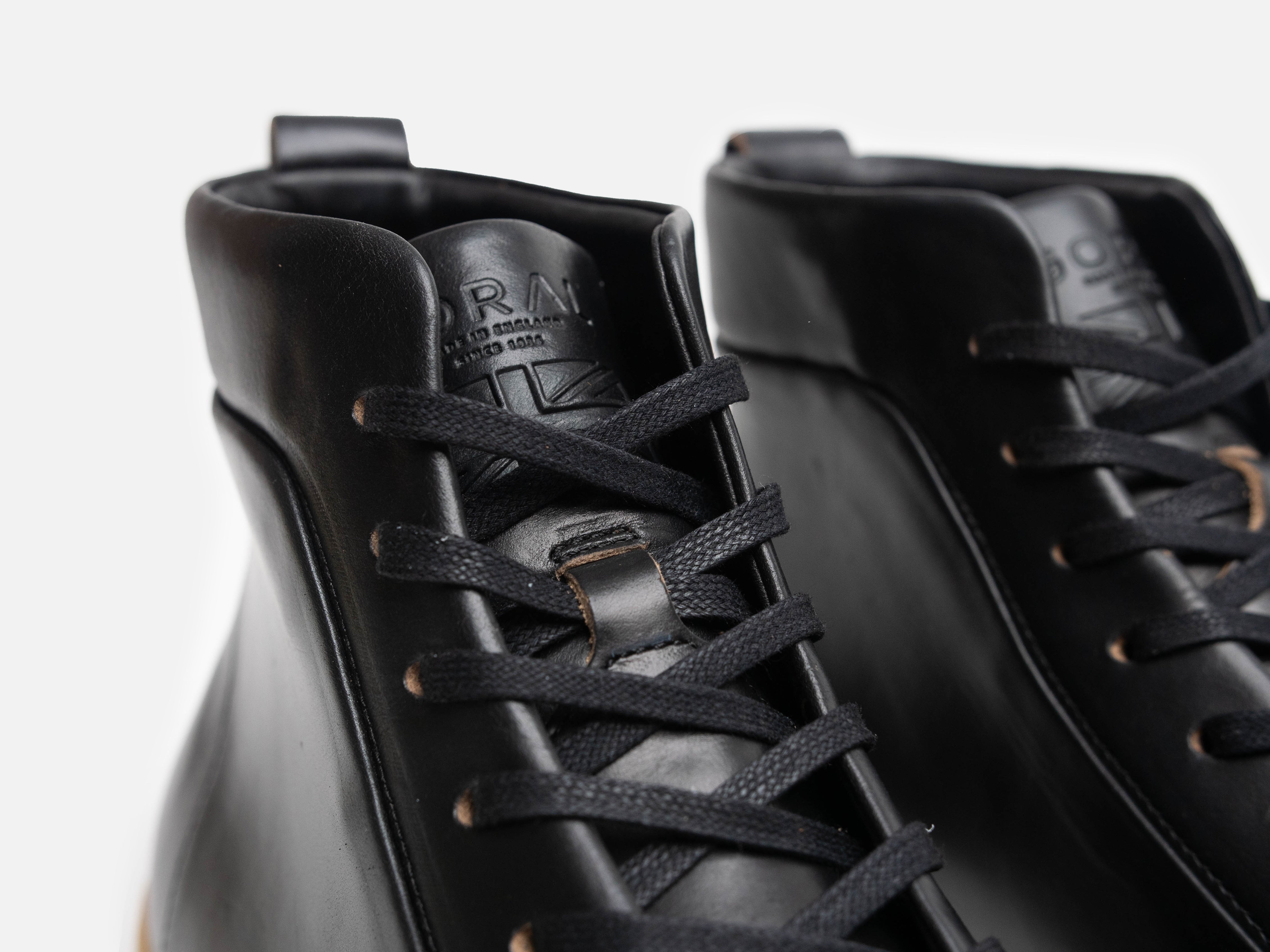 Rose Anvil X GORAL SMUGS Barefoot High Top Horween Black Leather Sneaker PRE-ORDER - GORAL 