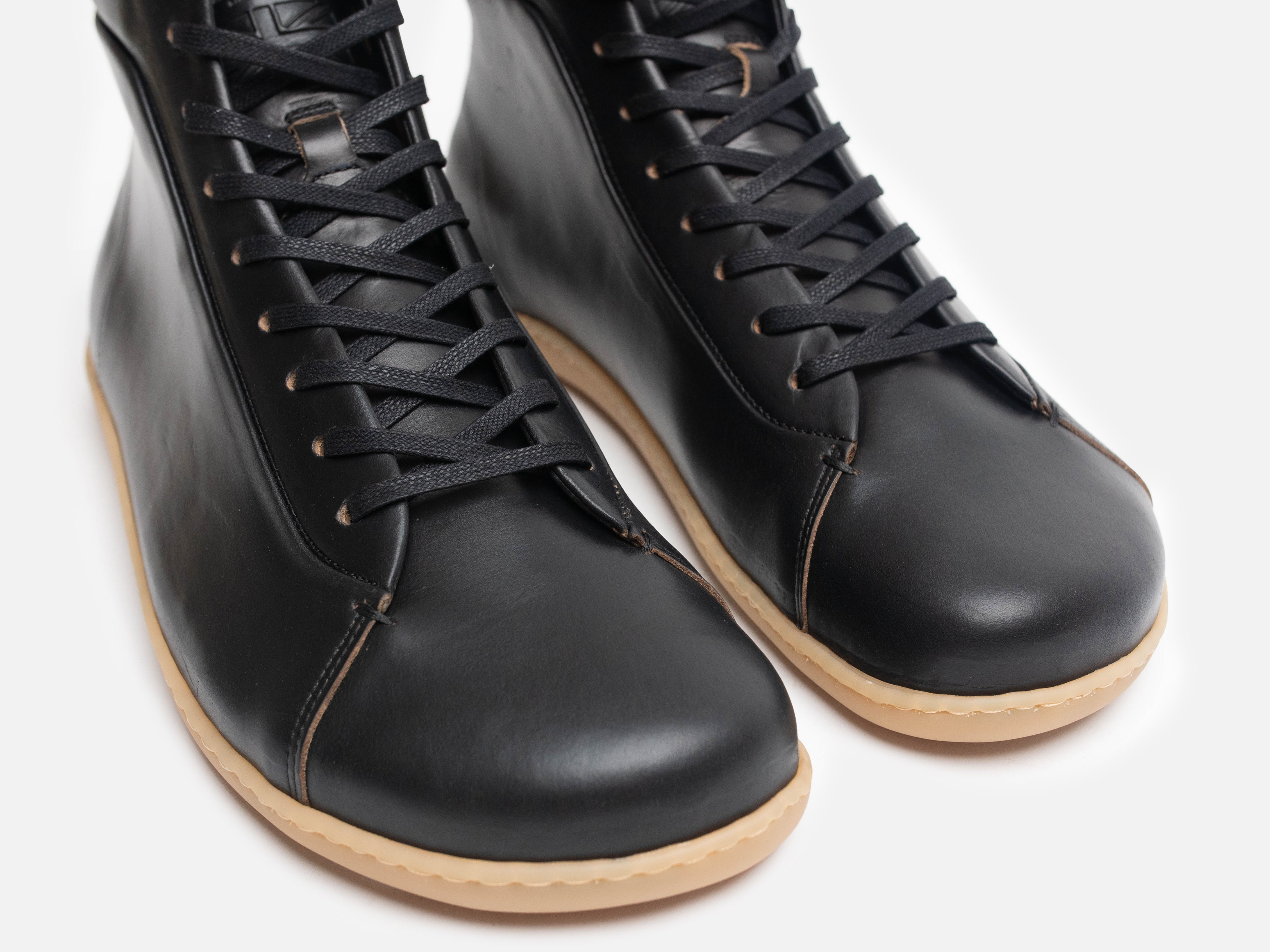 Rose Anvil X GORAL SMUGS Barefoot High Top Horween Black Leather Sneaker PRE-ORDER - GORAL 