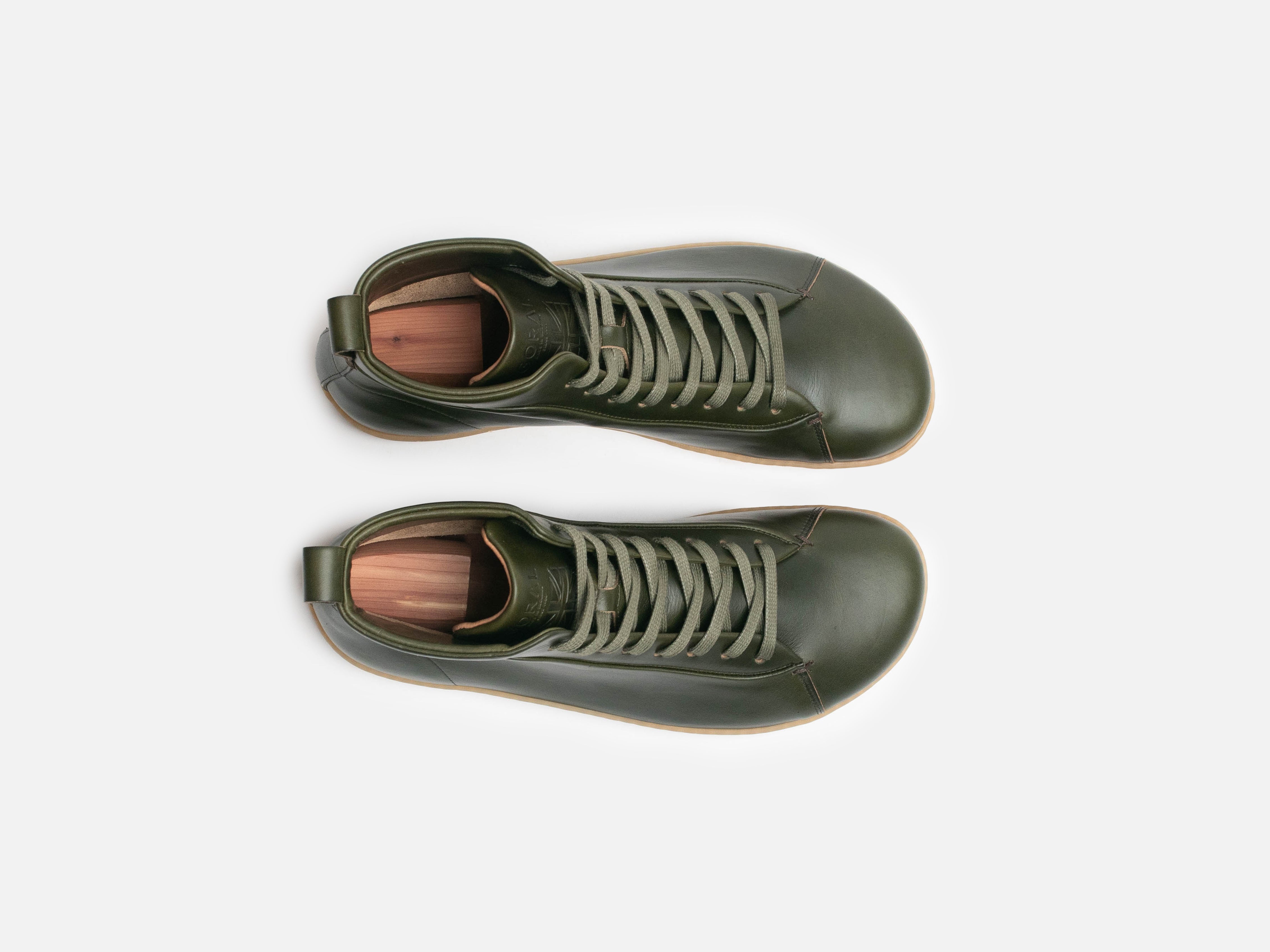Rose Anvil X GORAL SMUGS Barefoot High Top Horween Forest Green Leather Sneaker PRE-ORDER - GORAL 