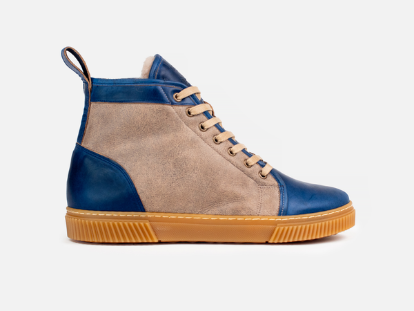 MUGGS 2.0 Rose Anvil x GORAL High Top Shearling Sneakers - Horween Ink & Natural Leather PRE-ORDER