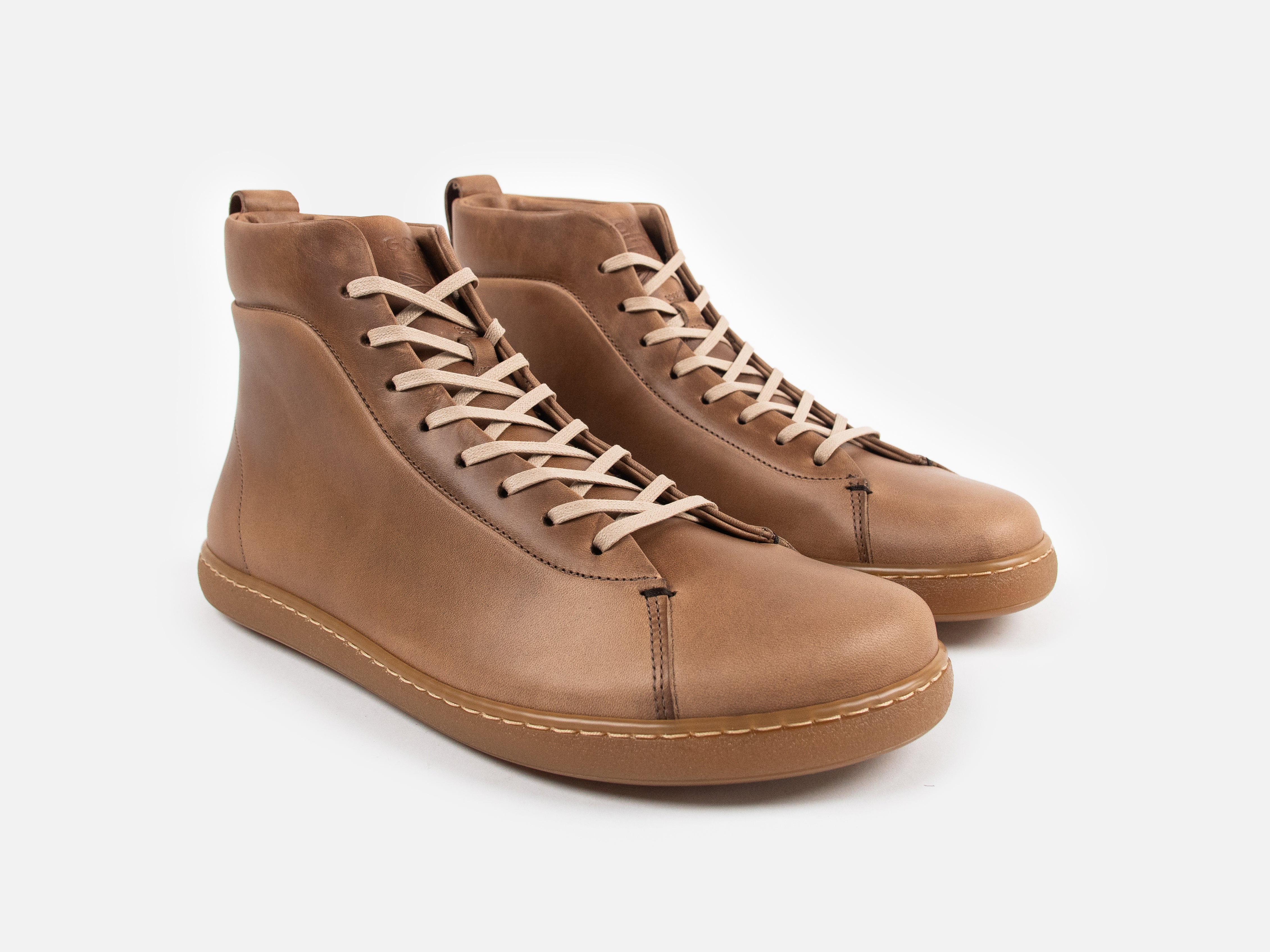 WALKLEY Barefoot High Top Horween Natural Leather Sneaker - GORAL 