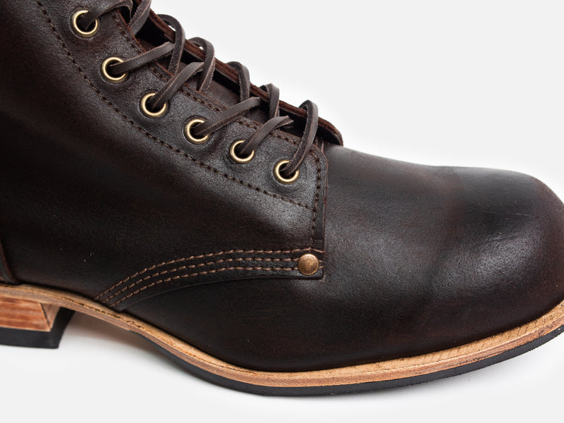 Bradwell WW1 Replica Brass Wire Construction Boot Waxy Commander Dark Brown Snuff PRE-ORDER