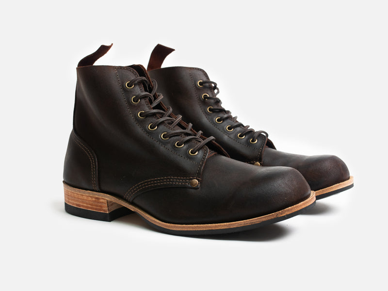 Bradwell WW1 Replica Brass Wire Construction Boot Waxy Commander Dark Brown Snuff PRE-ORDER