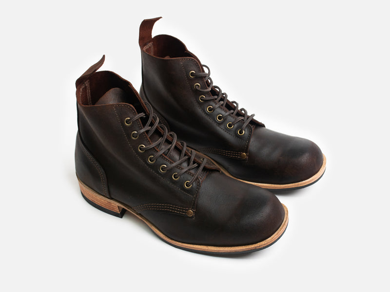 Bradwell WW1 Replica Brass Wire Construction Boot Waxy Commander Dark Brown Snuff PRE-ORDER