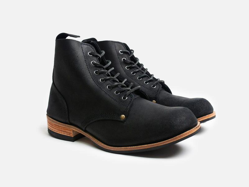 Bradwell WW1 Replica Brass Wire Construction Boot Waxy Commander Black PRE-ORDER