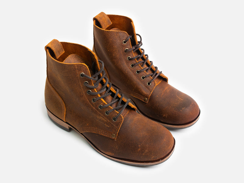 Bradwell WW1 Replica Brass Wire Construction Boot Waxy Commander Brown Wheatbuck PRE-ORDER
