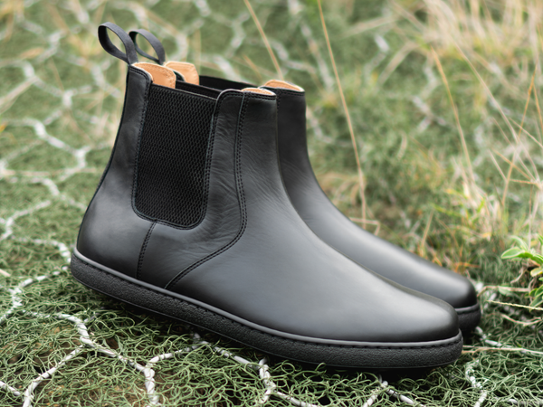 BIRLEY Barefoot Chelsea Boot - Black Calfskin Nappa Leather