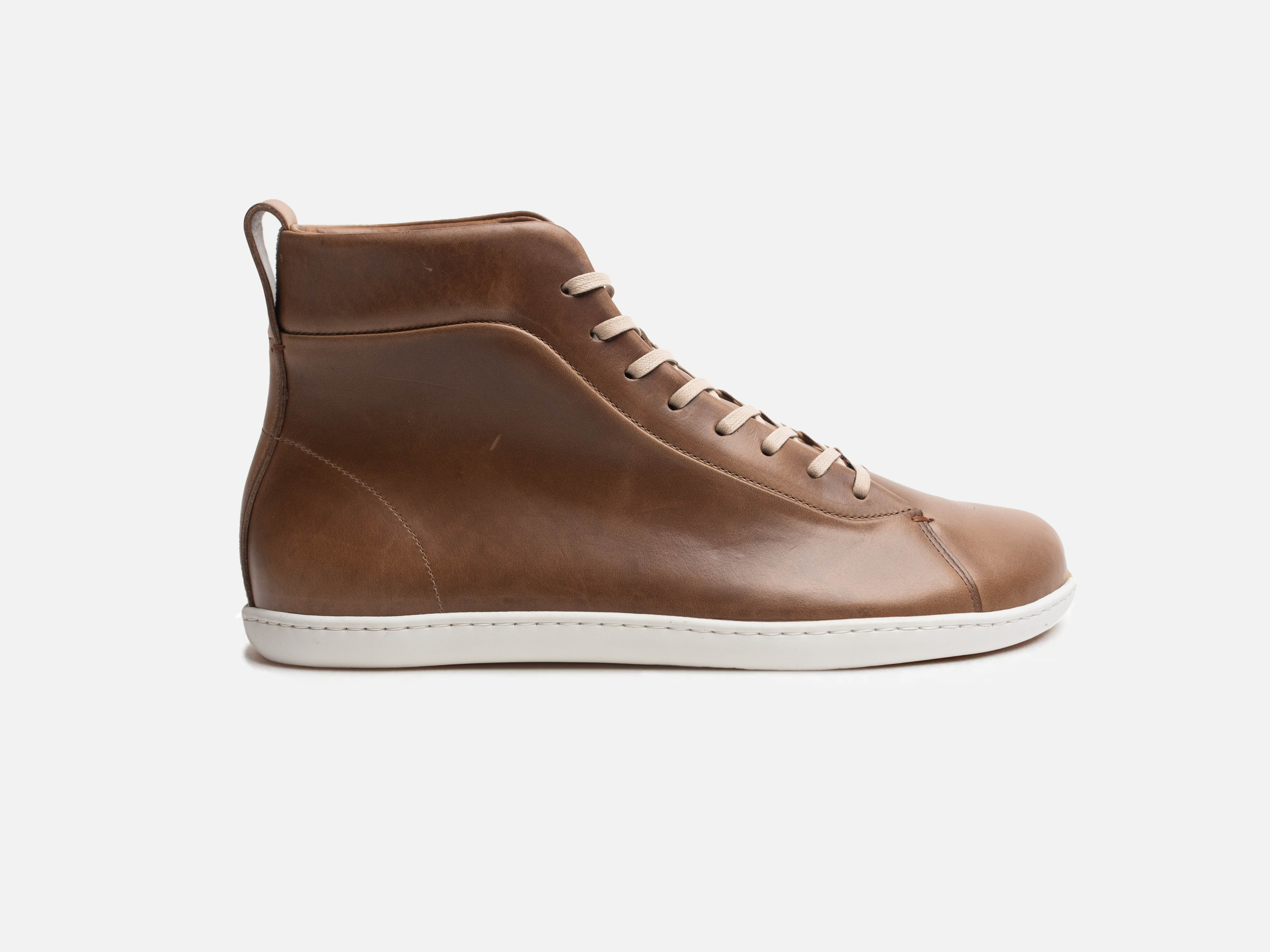 Rose Anvil X GORAL SMUGS Barefoot High Top Horween Natural Leather Sneaker PRE-ORDER - GORAL 