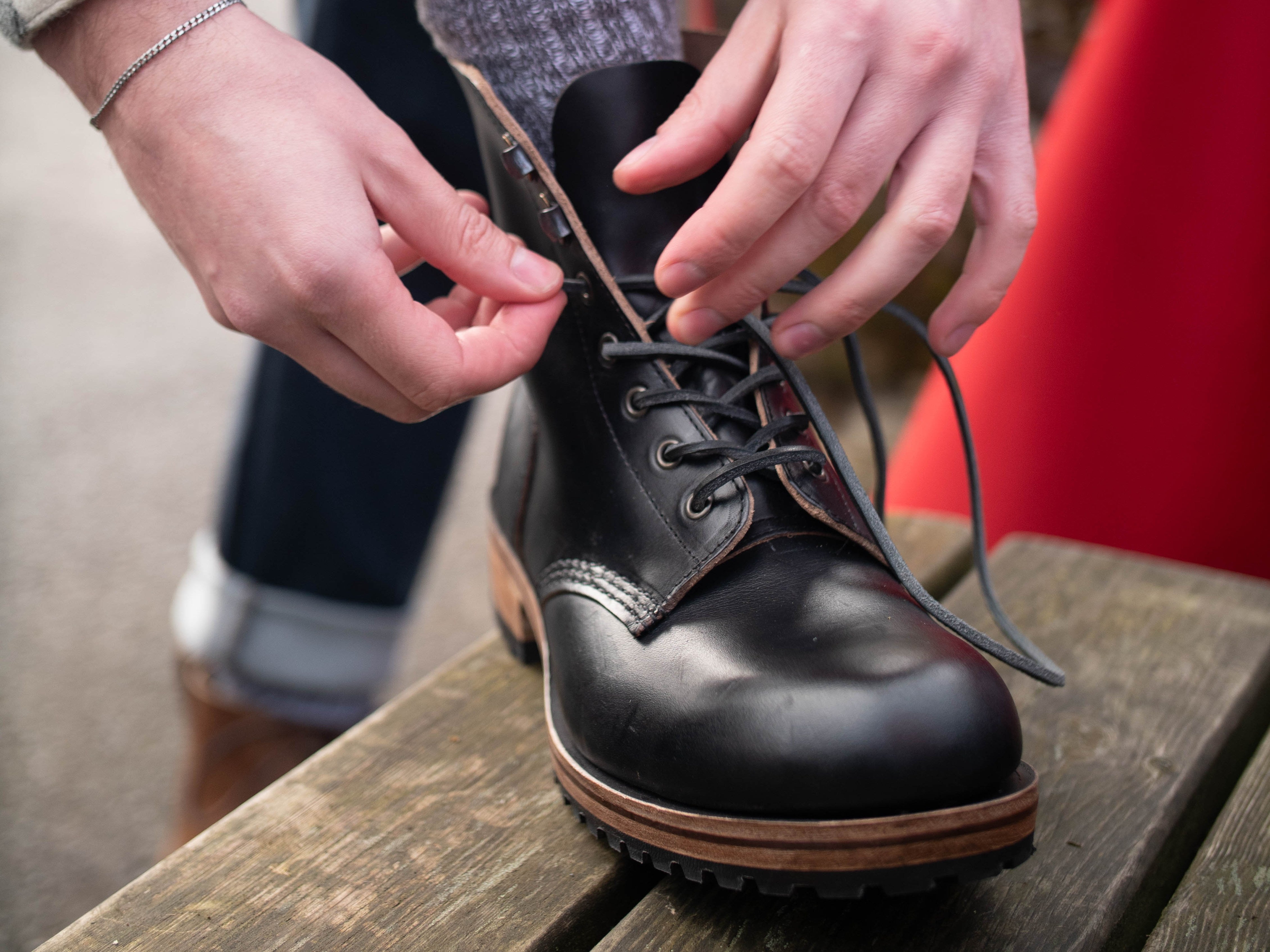 Buxton Brass Wire Construction Boot Horween Chromexcel Black PRE-ORDER - GORAL 