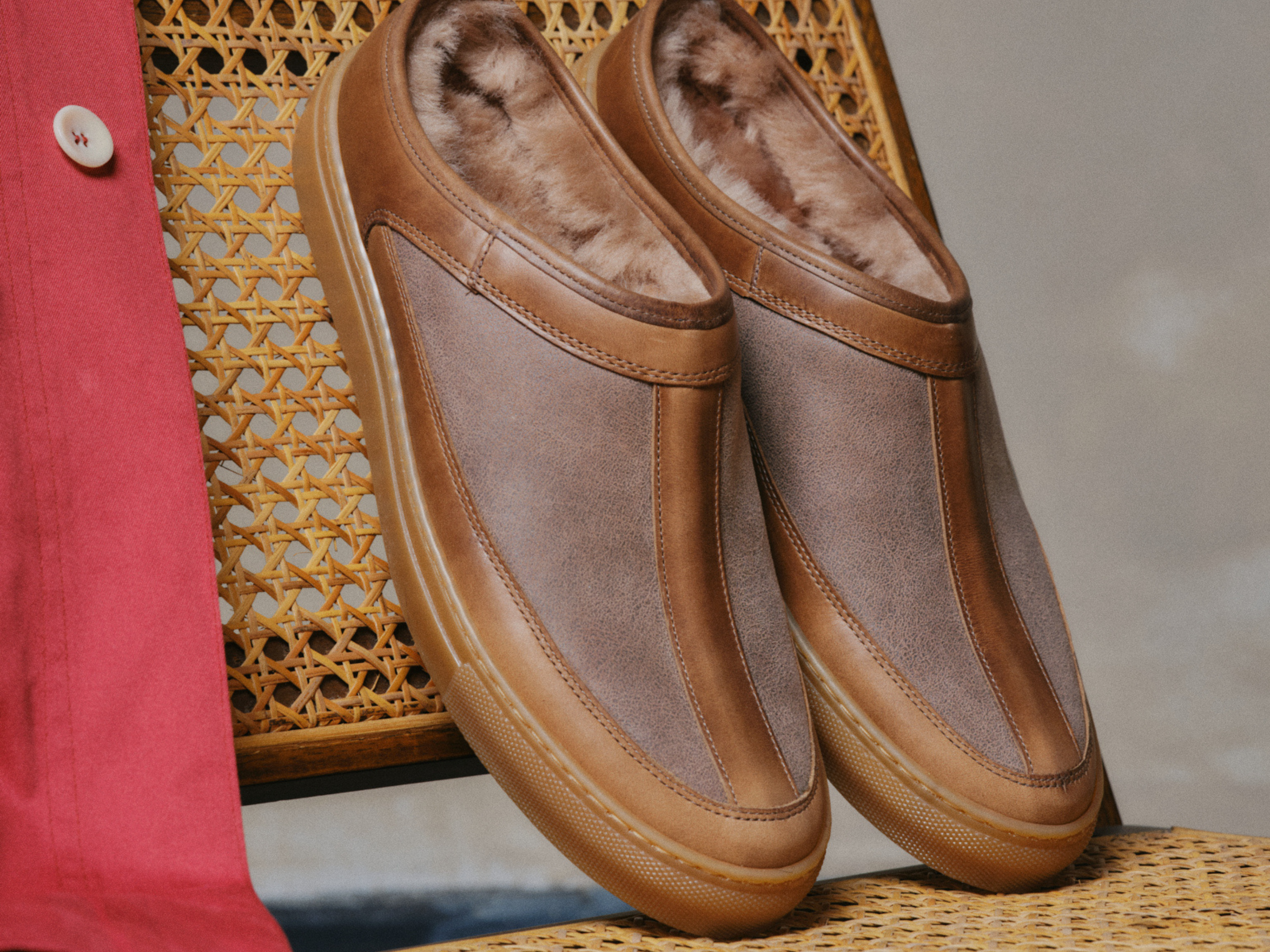 Rose Anvil x GORAL SLUGGS Slip On Shoes - Horween Natural Leather PRE-ORDER - GORAL 
