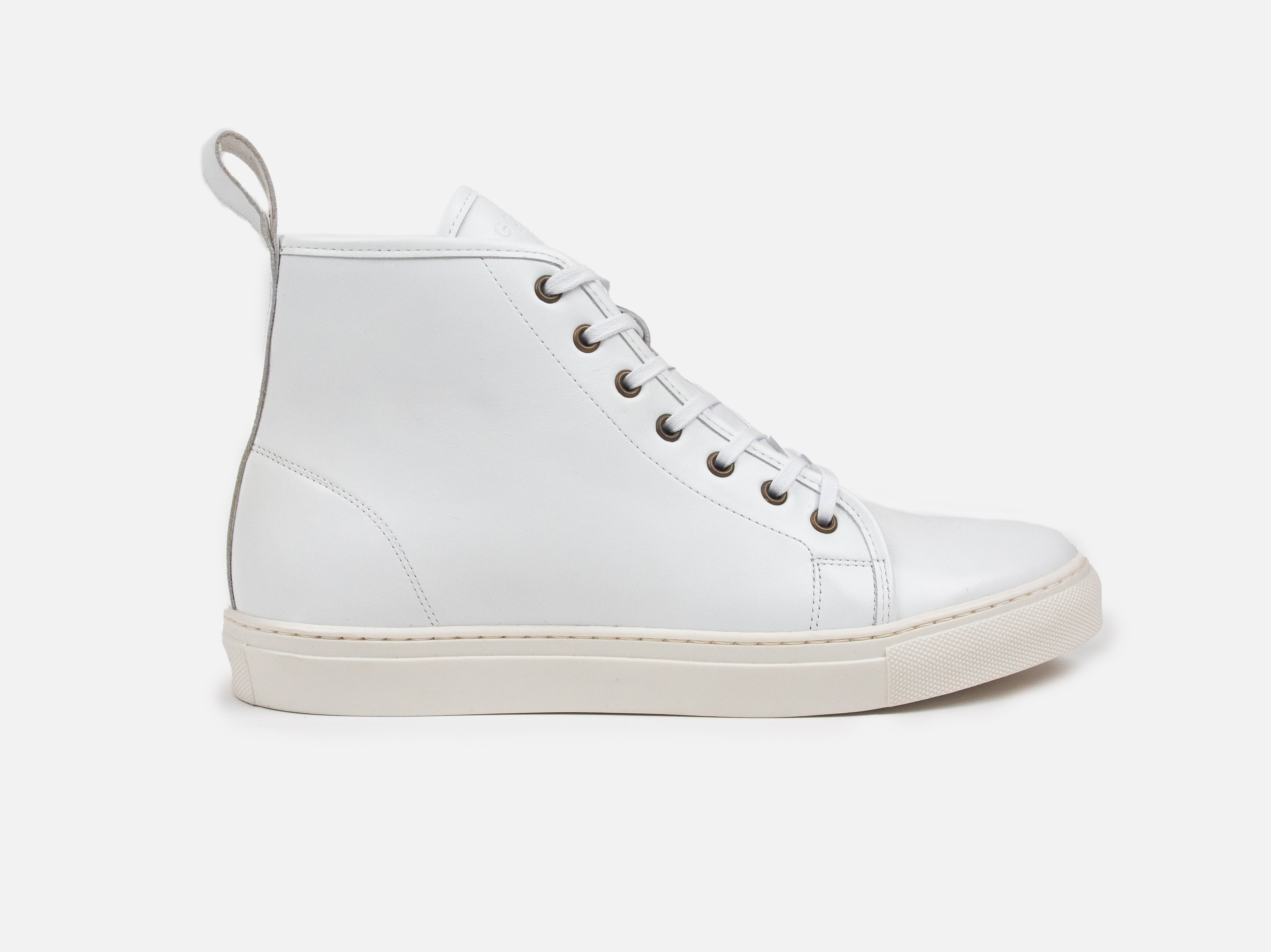 Rose Anvil X GORAL SMUGS High Top Sneaker 2.0 - Calfskin Nappa White Leather PRE-ORDER - GORAL 