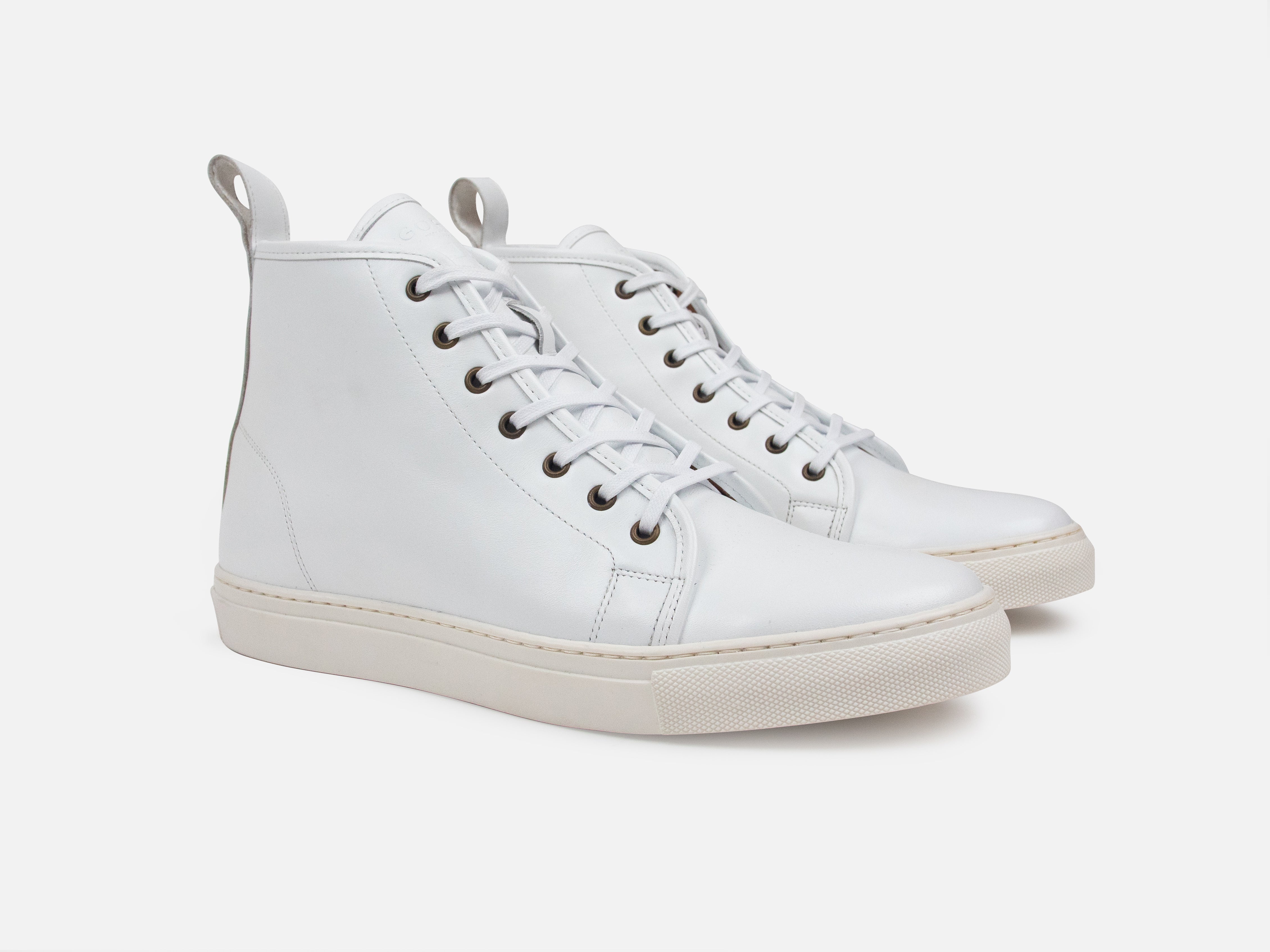 Rose Anvil X GORAL SMUGS High Top Sneaker 2.0 - Calfskin Nappa White Leather PRE-ORDER - GORAL 