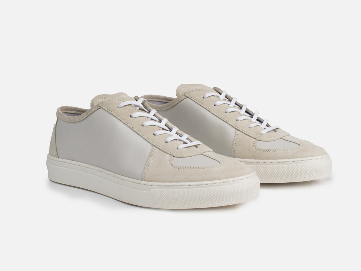 ROMA Sneakers - Calfskin Nappa & Suede Ecru Leather