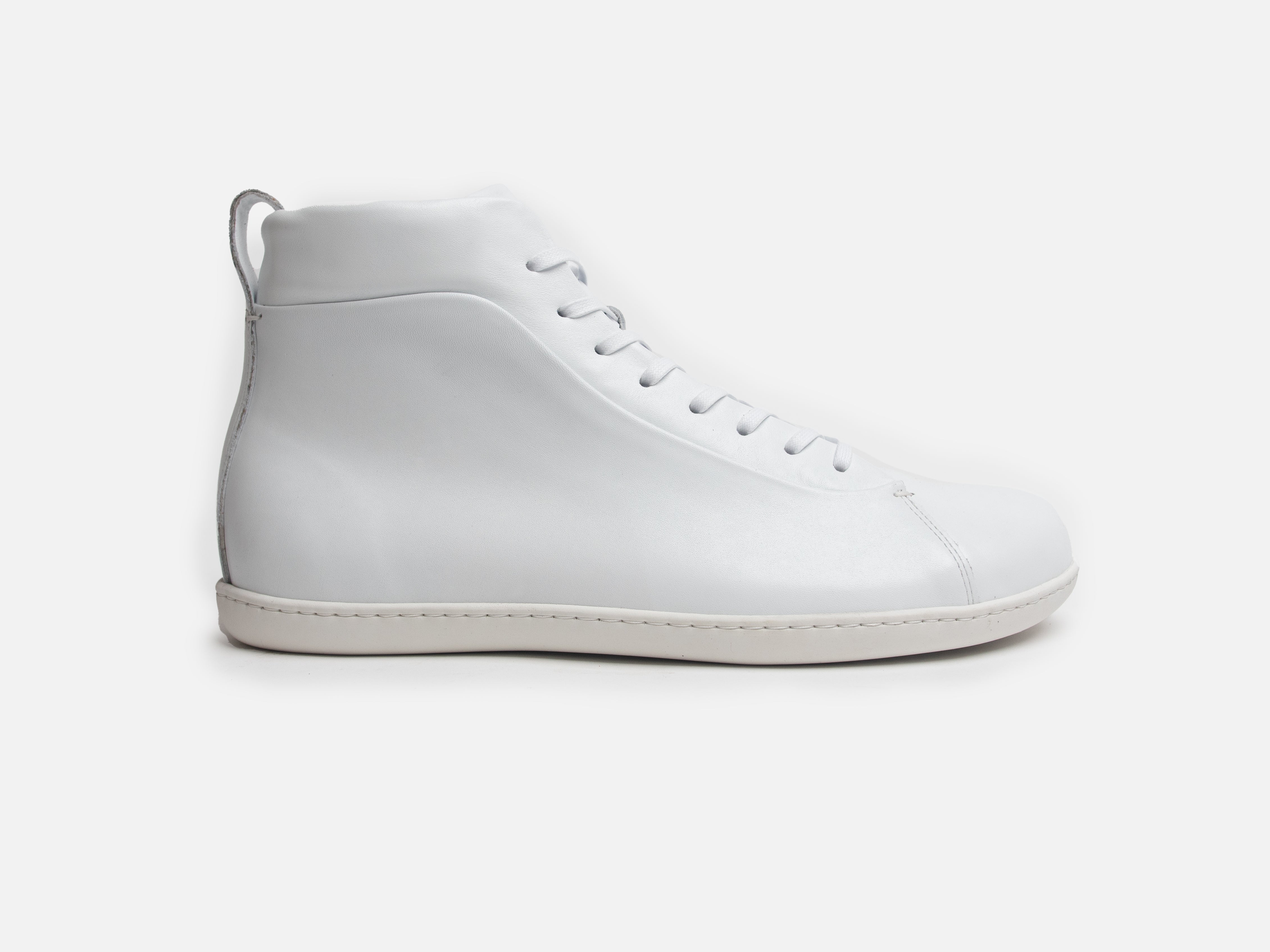 Rose Anvil X GORAL SMUGS Barefoot High Top White Calfskin Leather Sneaker PRE-ORDER - GORAL 