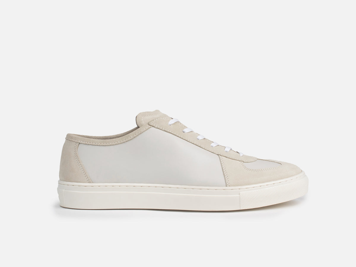 ROMA Sneakers - Calfskin Nappa & Suede Ecru Leather