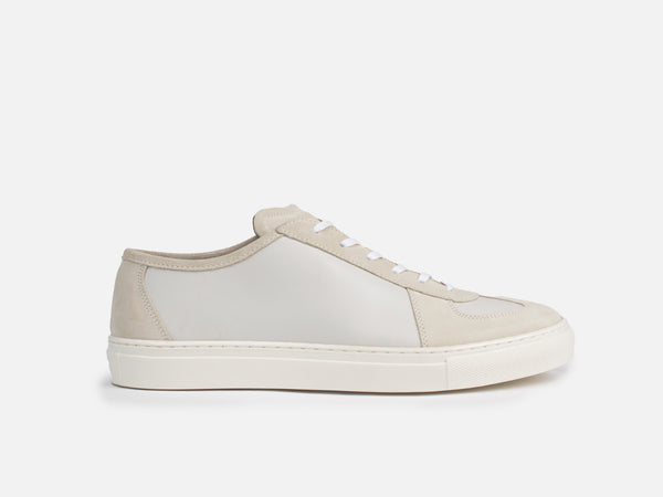 ROMA Sneakers - Calfskin Nappa & Suede Ecru Leather - GORAL 